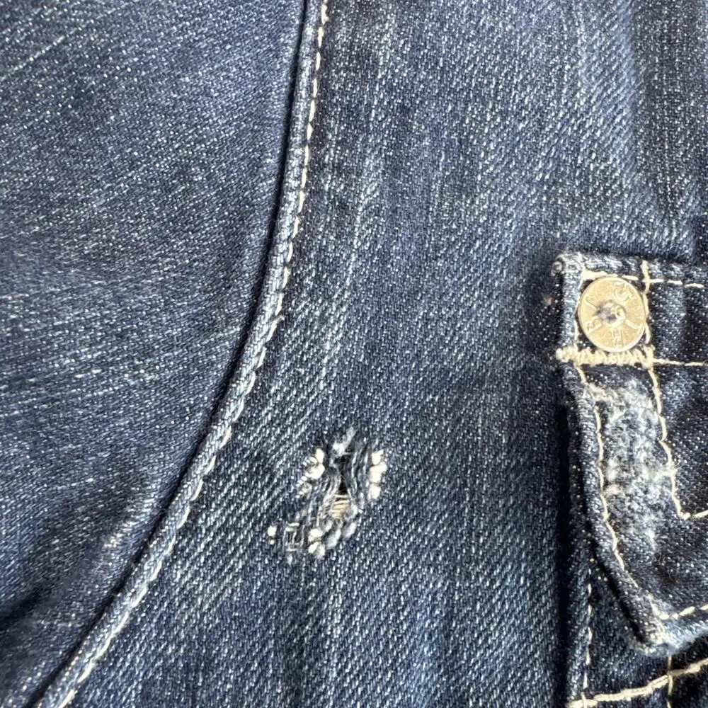TRUE RELIGION snap button denim jean Trucker Jacket 3XL tag vtg Style y2k